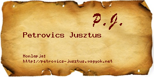 Petrovics Jusztus névjegykártya